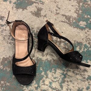 Chic Black Kids Dress Shoes with Straps